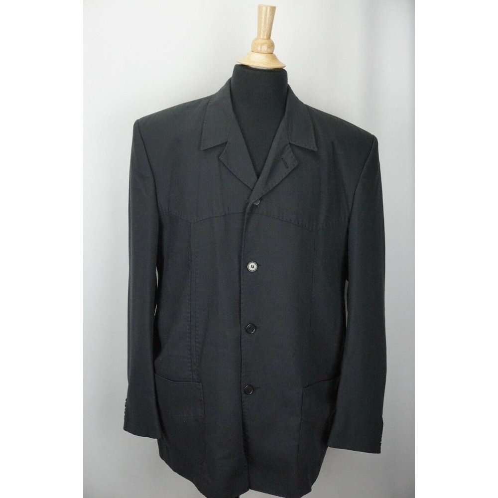 Scabal Pret a Porter Black Mens Wool Blend Jacket